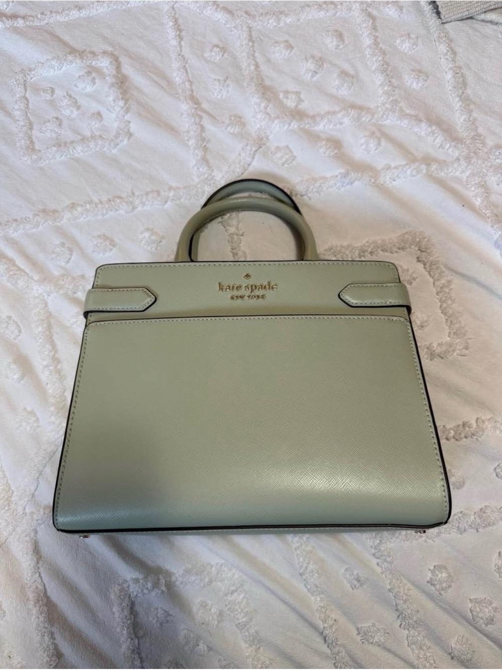 kate spade mint green Saffiano Leather Satchel